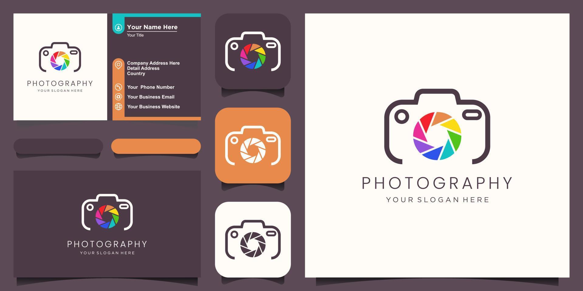 simple camera photography logo icon vector template