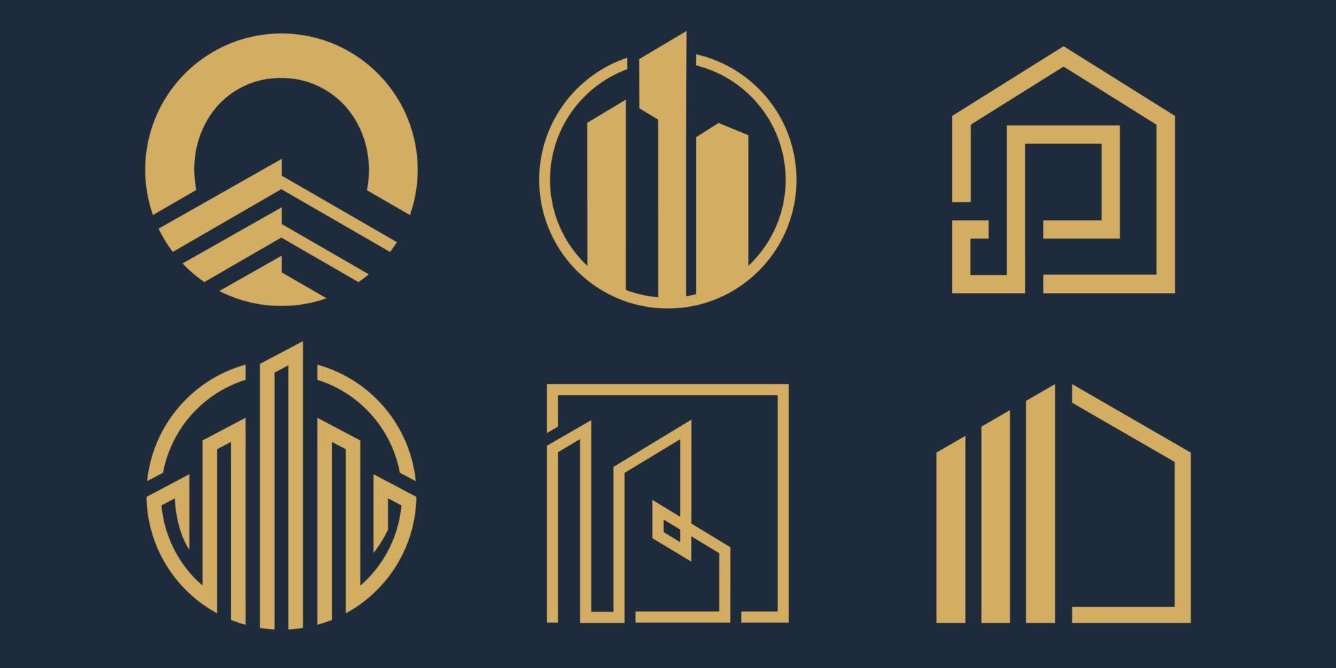 building logo icon set. construction vector illustration