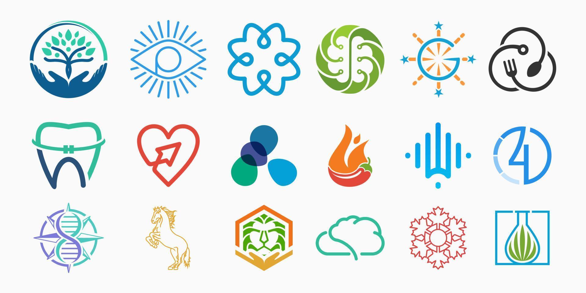collection minimalist logo icon set. simple design vector illustration.