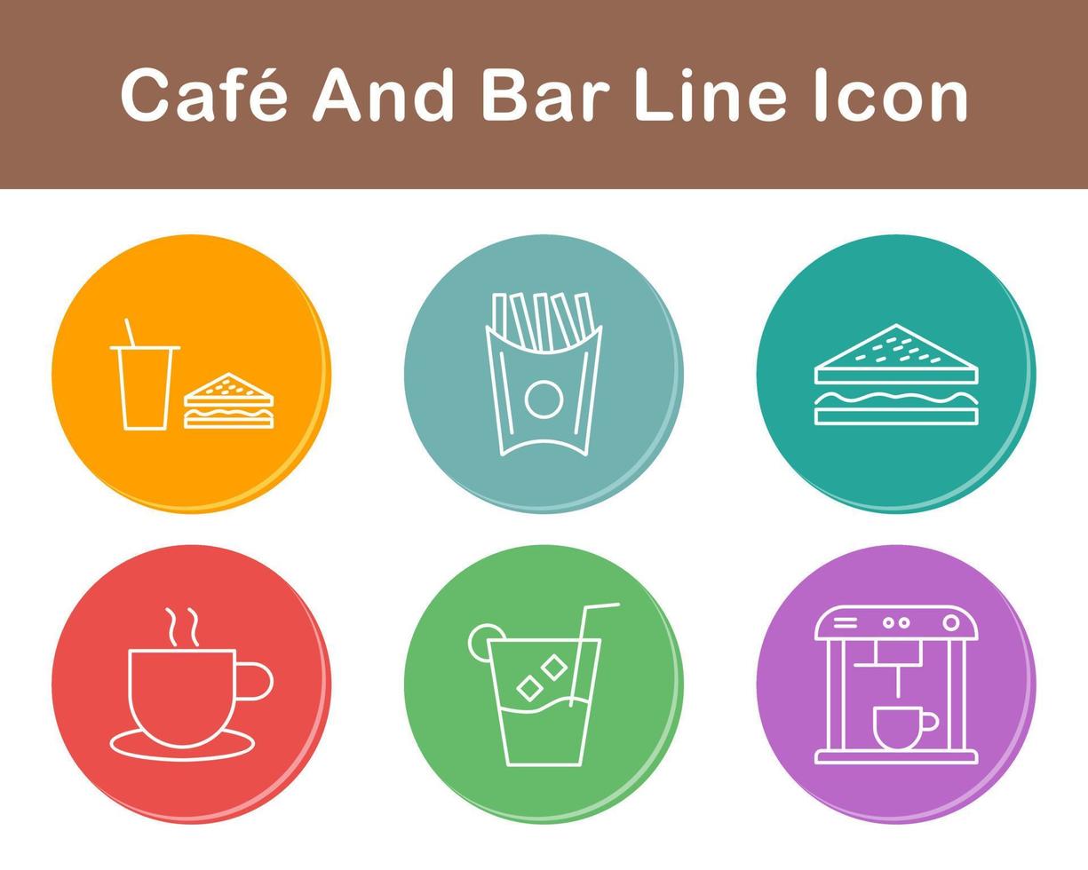 café y bar vector icono conjunto