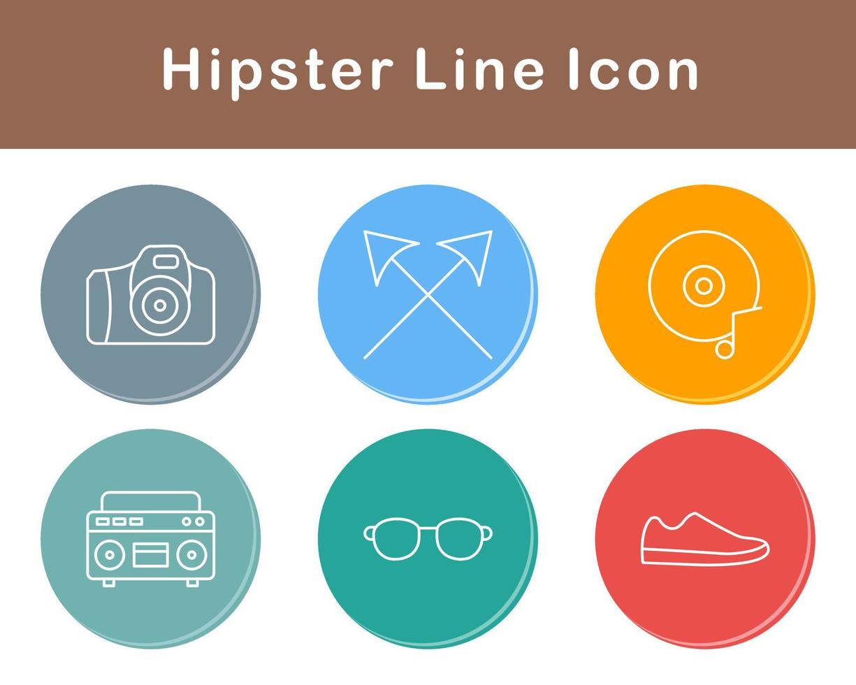 hipster vector icono conjunto