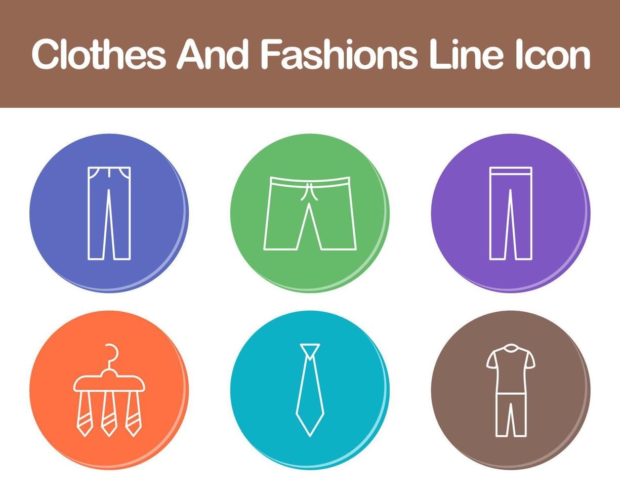 Clothes And Fashions Vector Icon Set