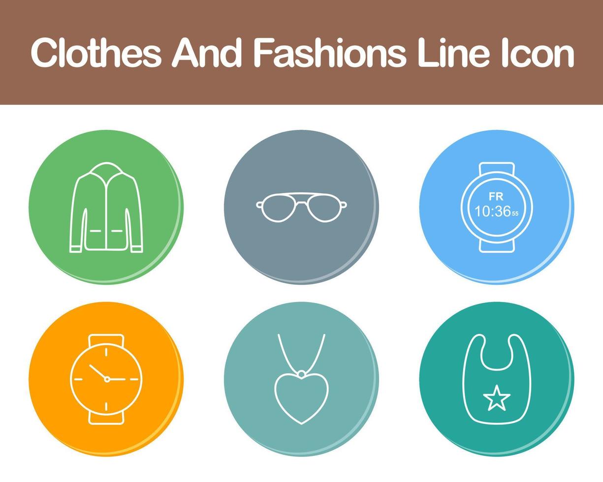 Clothes And Fashions Vector Icon Set