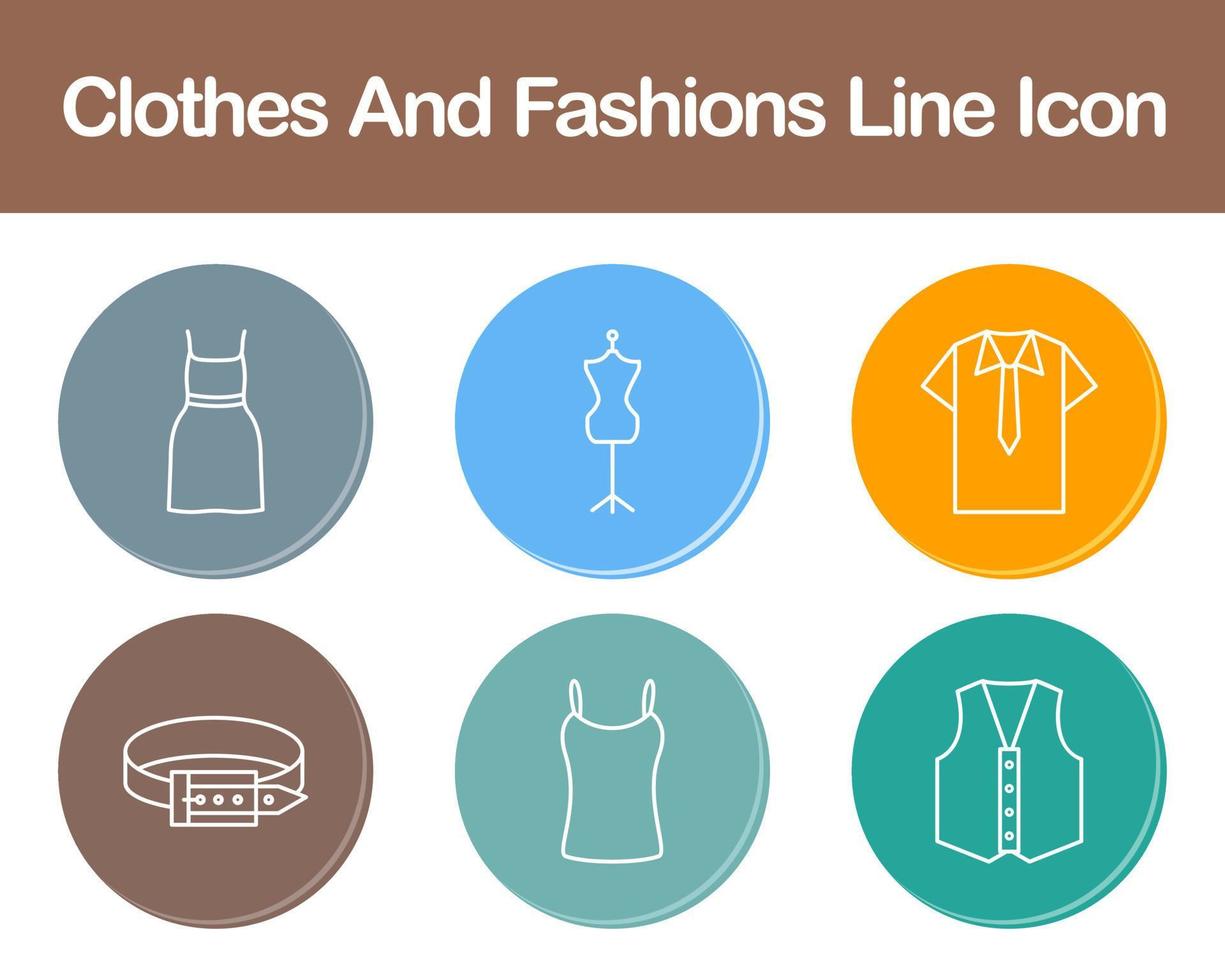 Clothes And Fashions Vector Icon Set