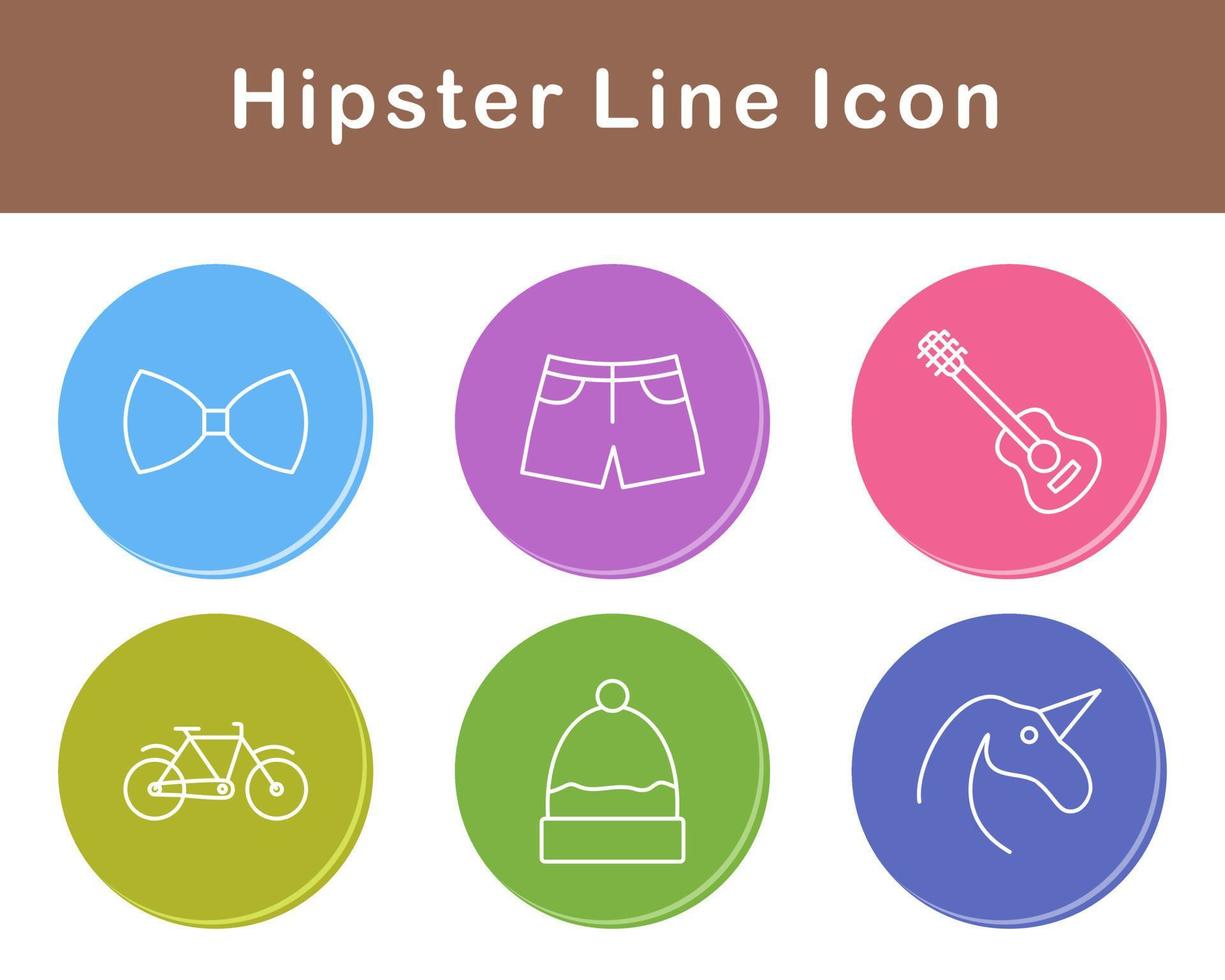 hipster vector icono conjunto