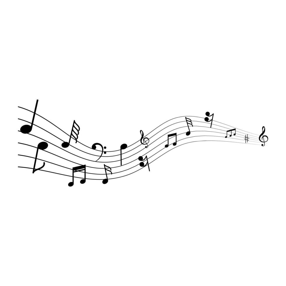 Music icon vector. Notes illustration sign. solfeggio symbol or logo. vector