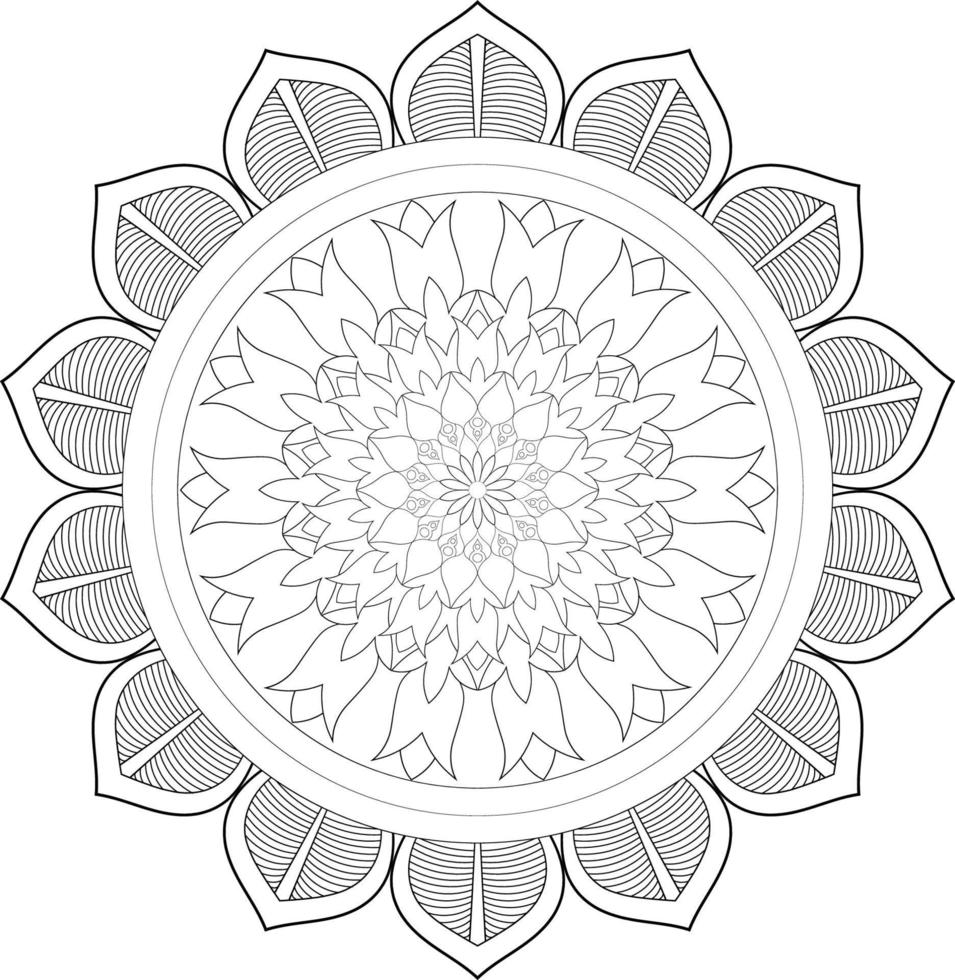 Vector mandala design. Abstract pattern isolated on white background. Illustration for cards, coloring pages.