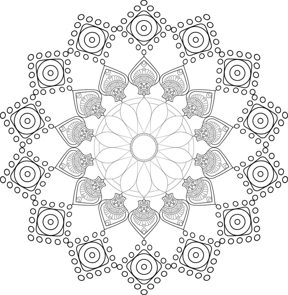 Vector mandala design. Abstract pattern isolated on white background. Illustration for cards, coloring pages.
