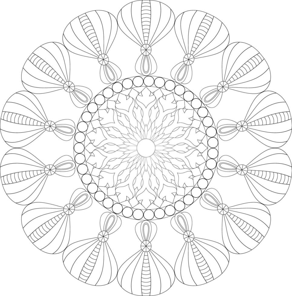 Vector mandala design. Abstract pattern isolated on white background. Illustration for cards, coloring pages.