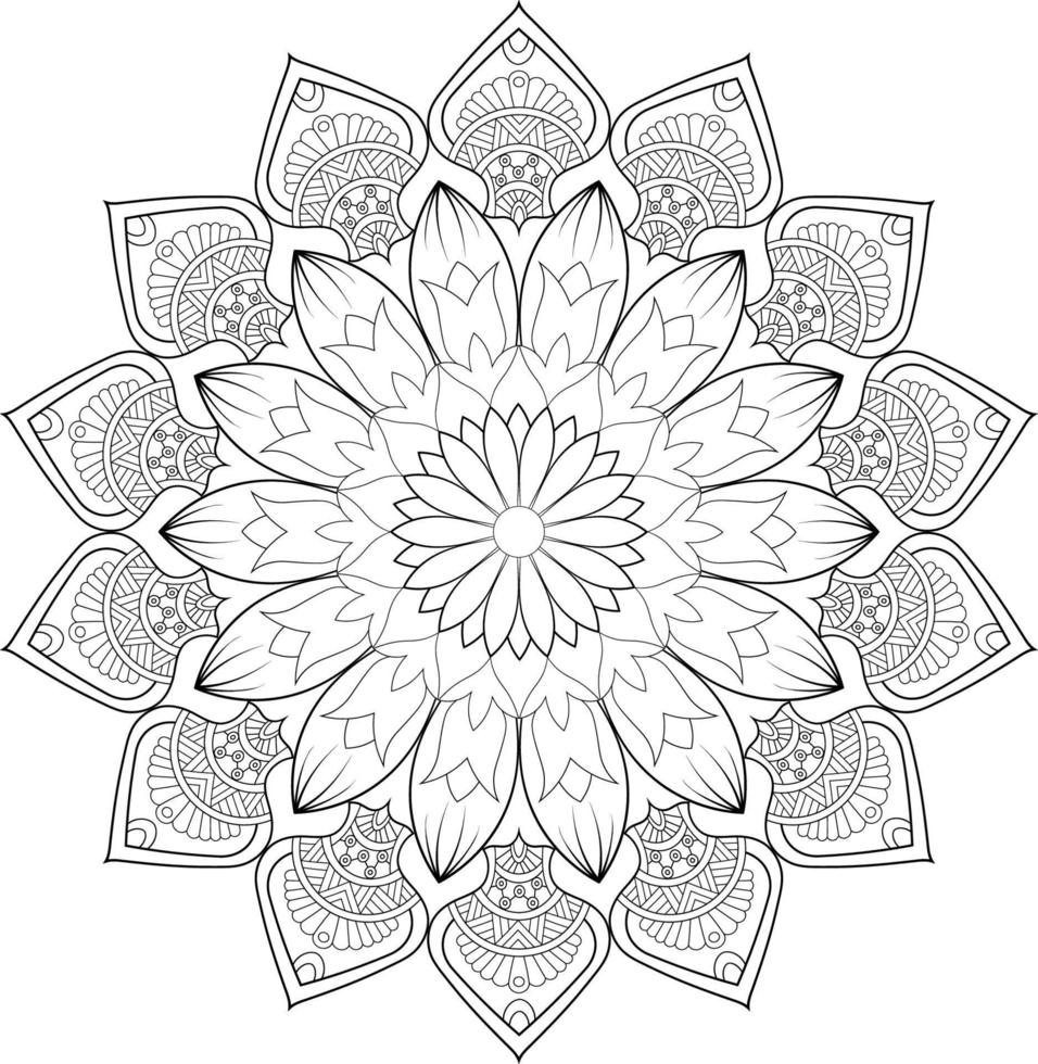 Vector mandala design. Abstract pattern isolated on white background. Illustration for cards, coloring pages.