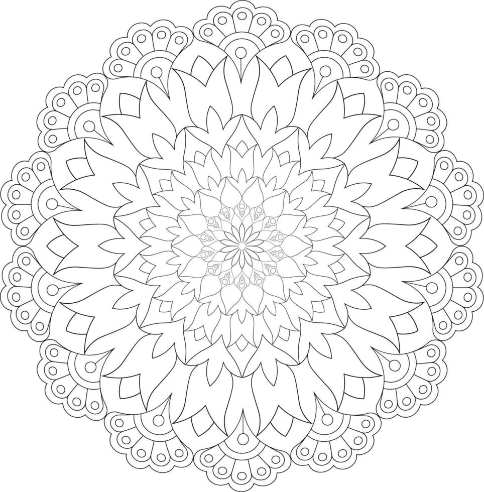 Vector mandala design. Abstract pattern isolated on white background. Illustration for cards, coloring pages.