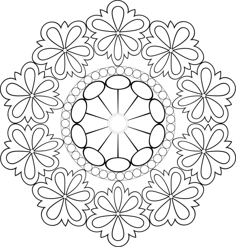 Vector mandala design. Abstract pattern isolated on white background. Illustration for cards, coloring pages.