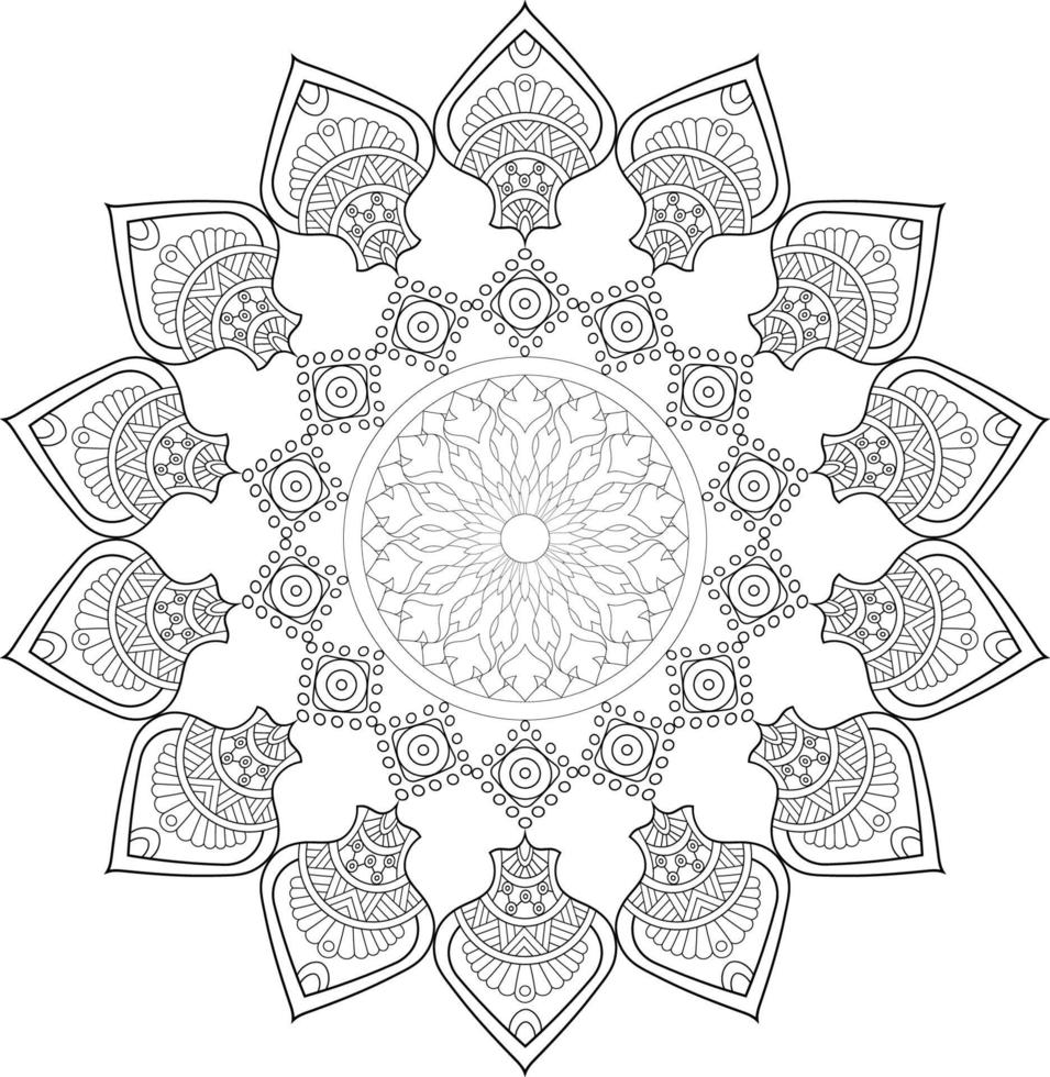 Vector mandala design. Abstract pattern isolated on white background. Illustration for cards, coloring pages.
