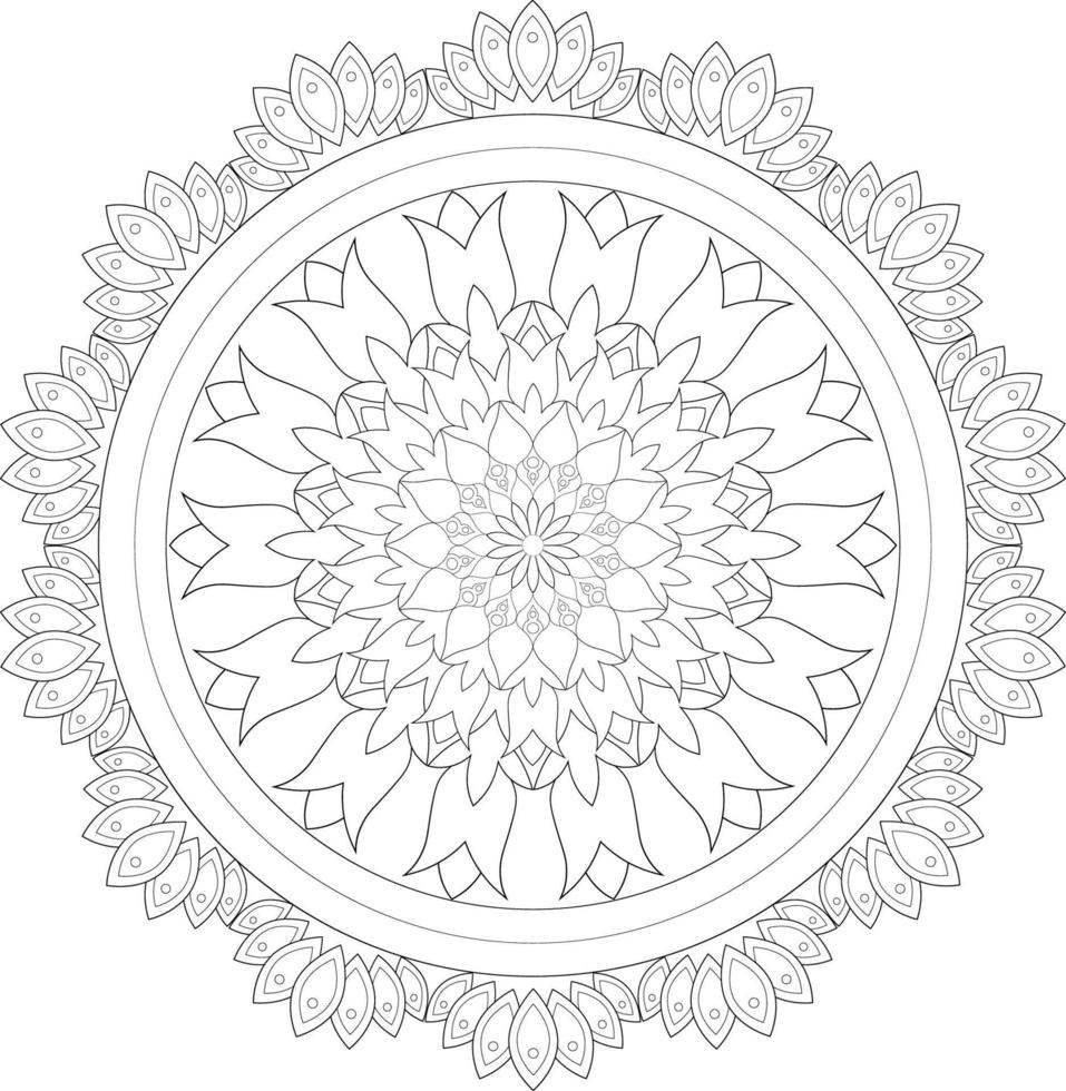 Vector mandala design. Abstract pattern isolated on white background. Illustration for cards, coloring pages.
