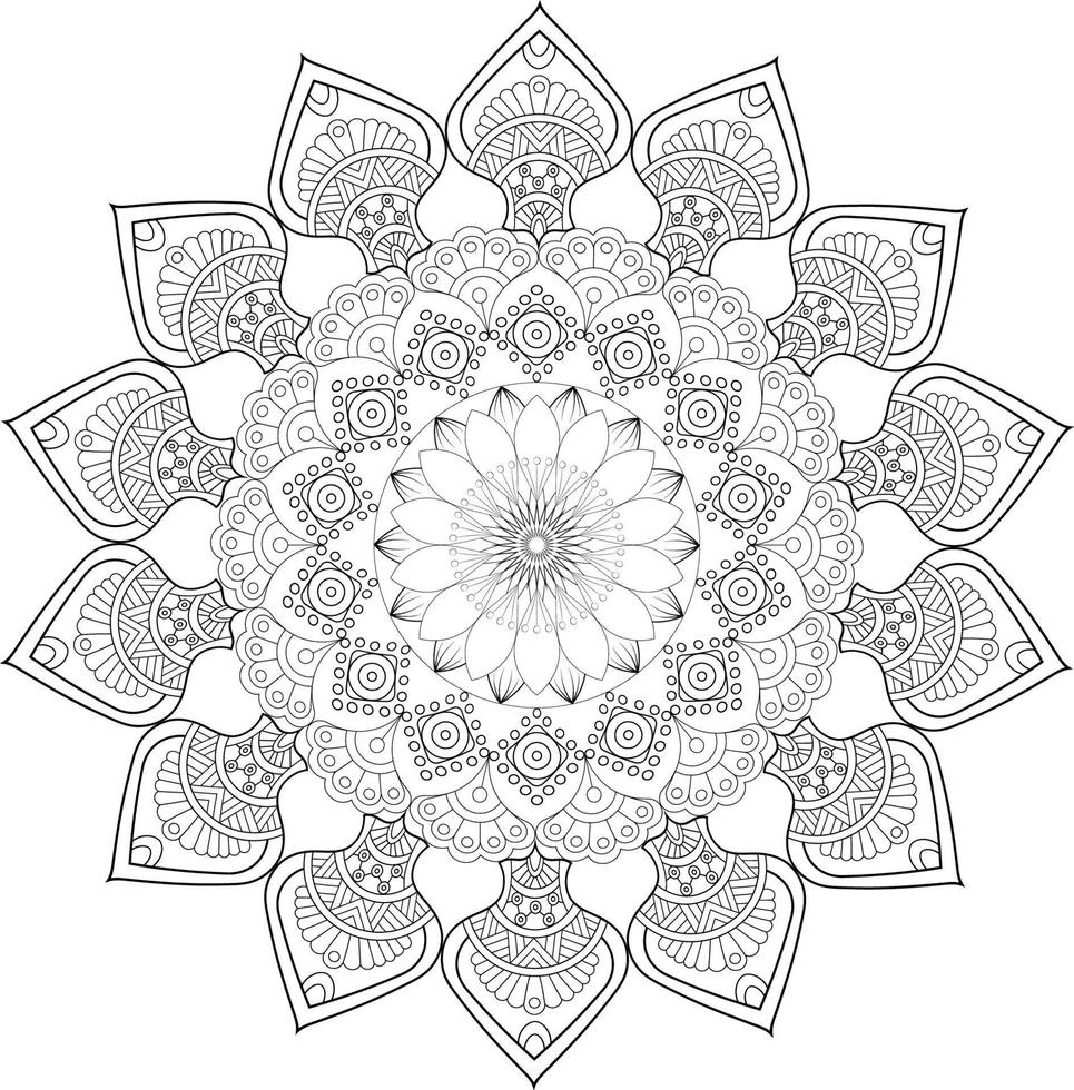 Vector mandala design. Abstract pattern isolated on white background. Illustration for cards, coloring pages.