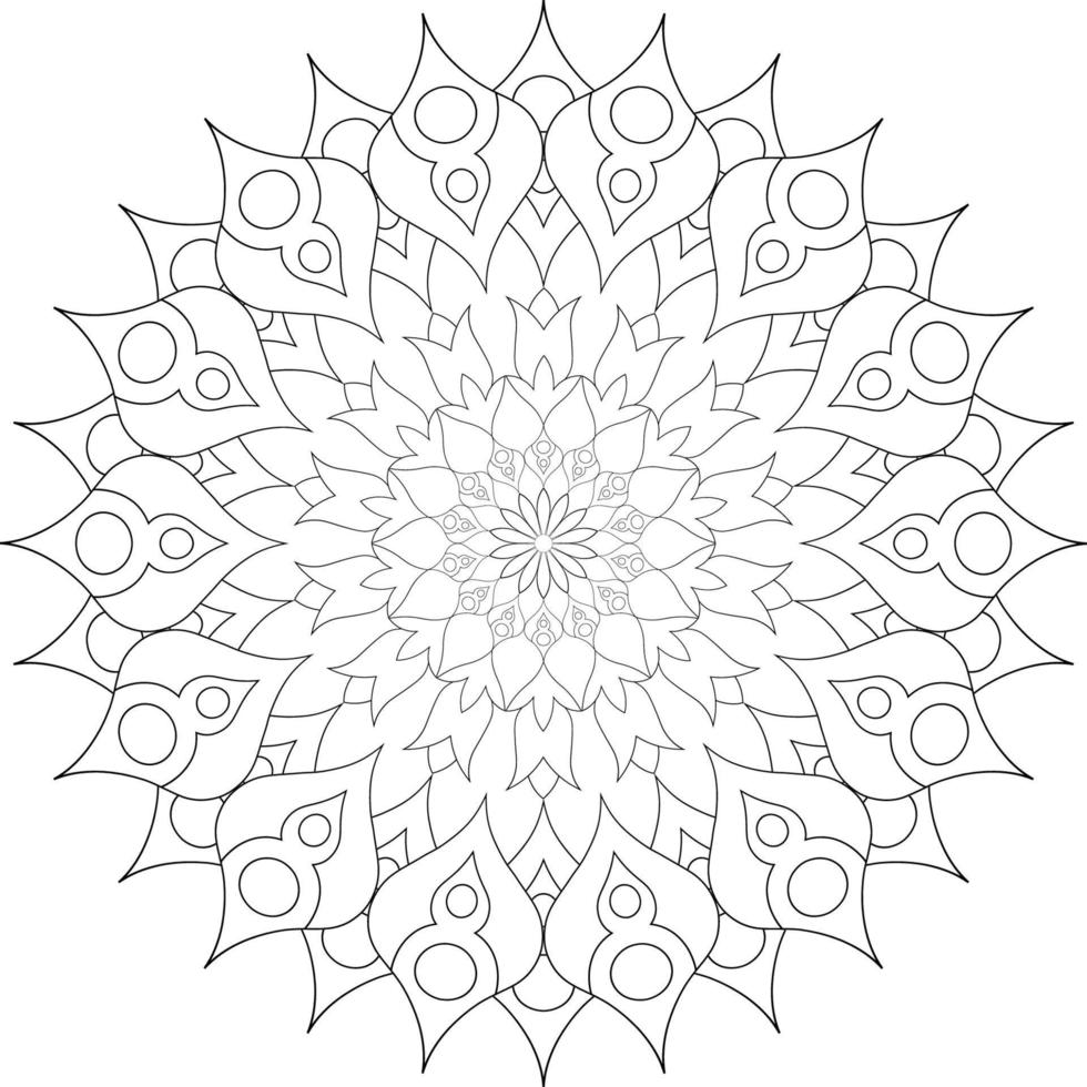 Vector mandala design. Abstract pattern isolated on white background. Illustration for cards, coloring pages.