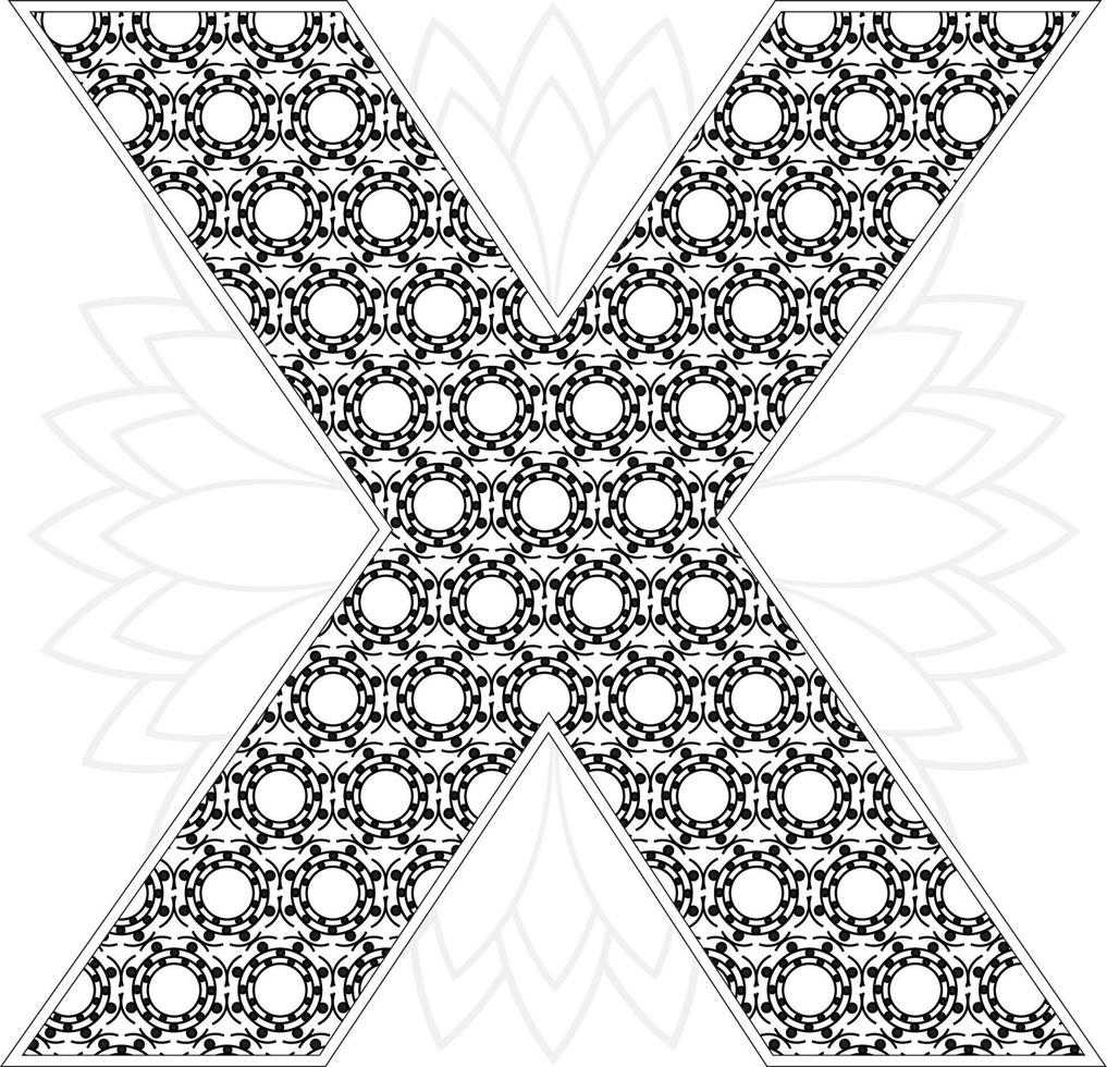 Alphabet coloring page with floral style. ABC coloring page - letter A Free Vector