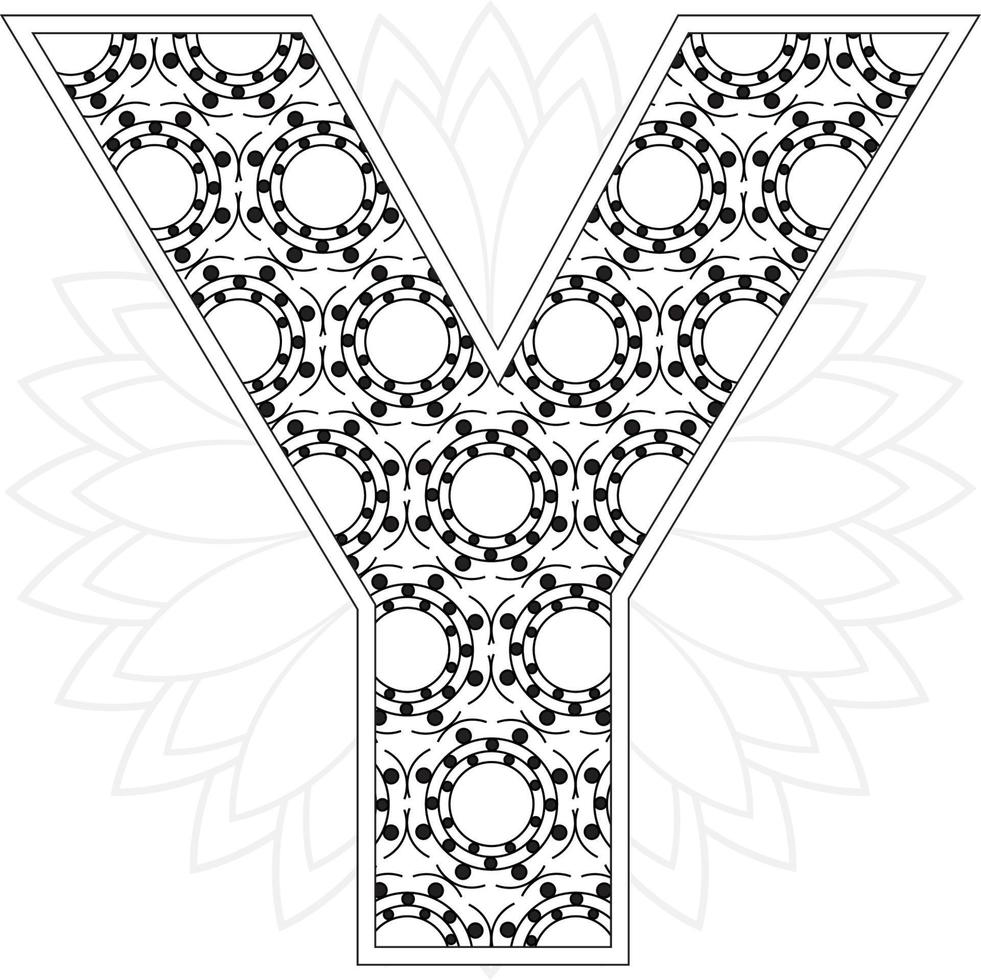 Alphabet coloring page with floral style. ABC coloring page - letter A Free Vector