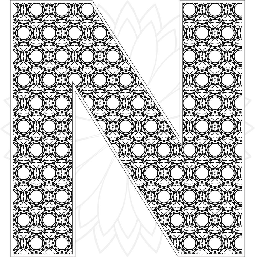 Alphabet coloring page with floral style. ABC coloring page - letter A Free Vector