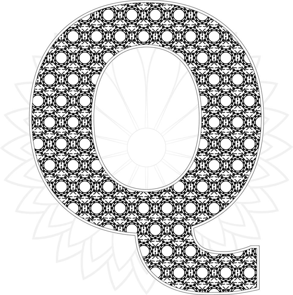 Alphabet coloring page with floral style. ABC coloring page - letter A Free Vector