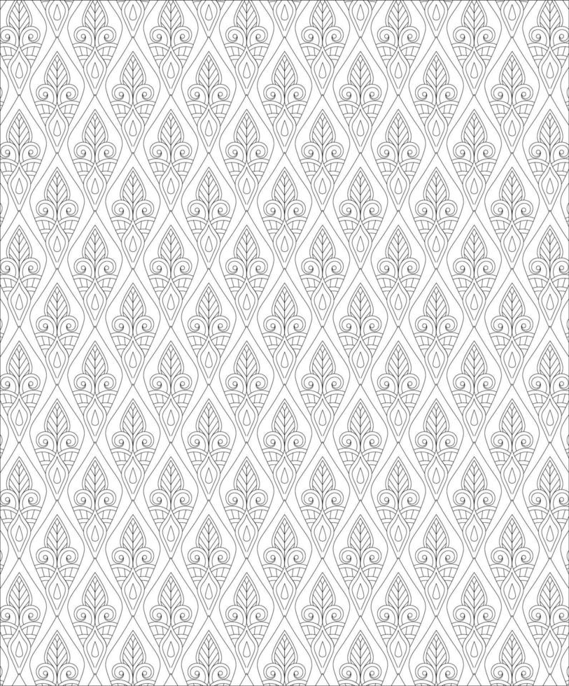 Black and white seamless pattern for coloring book in doodle style vector