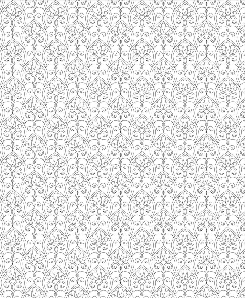 Black and white seamless pattern for coloring book in doodle style vector
