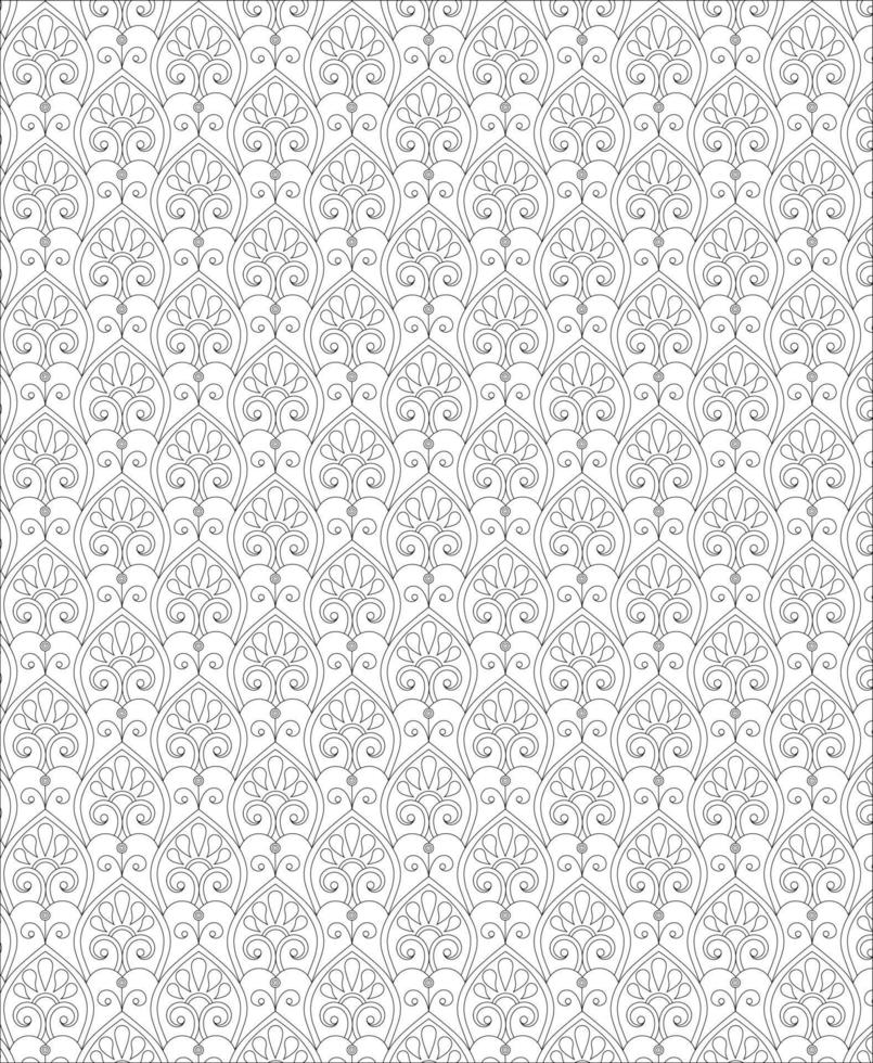 Black and white seamless pattern for coloring book in doodle style vector