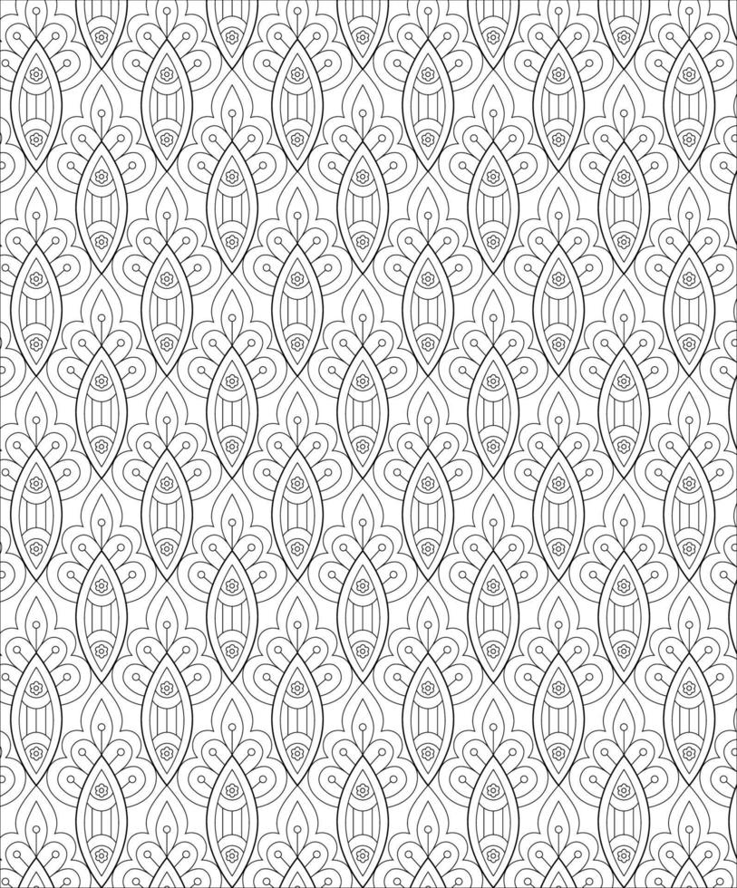 Black and white seamless pattern for coloring book in doodle style. vector