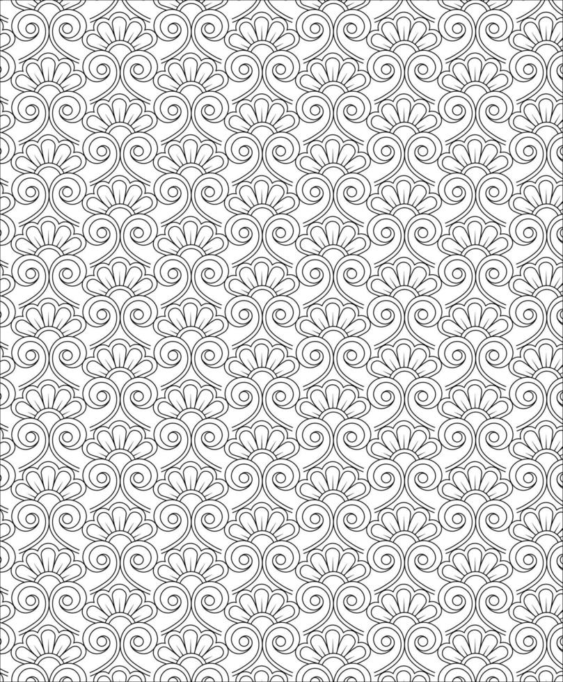Black and white seamless pattern for coloring book in doodle style. vector