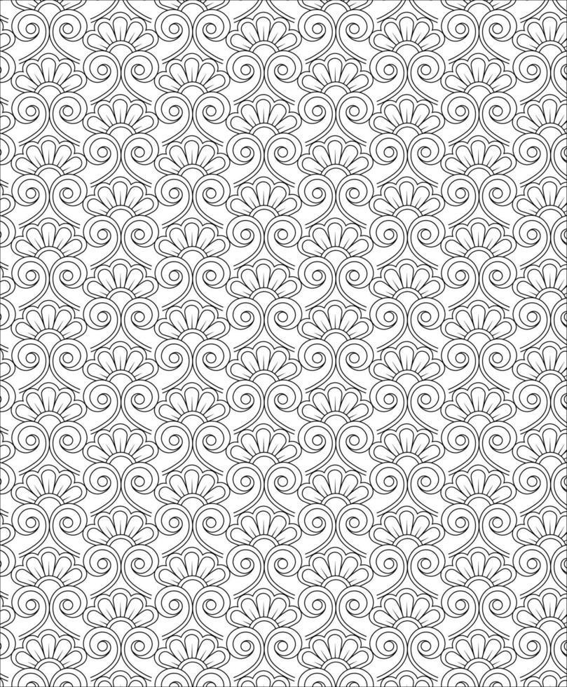 Black and white seamless pattern for coloring book in doodle style. vector