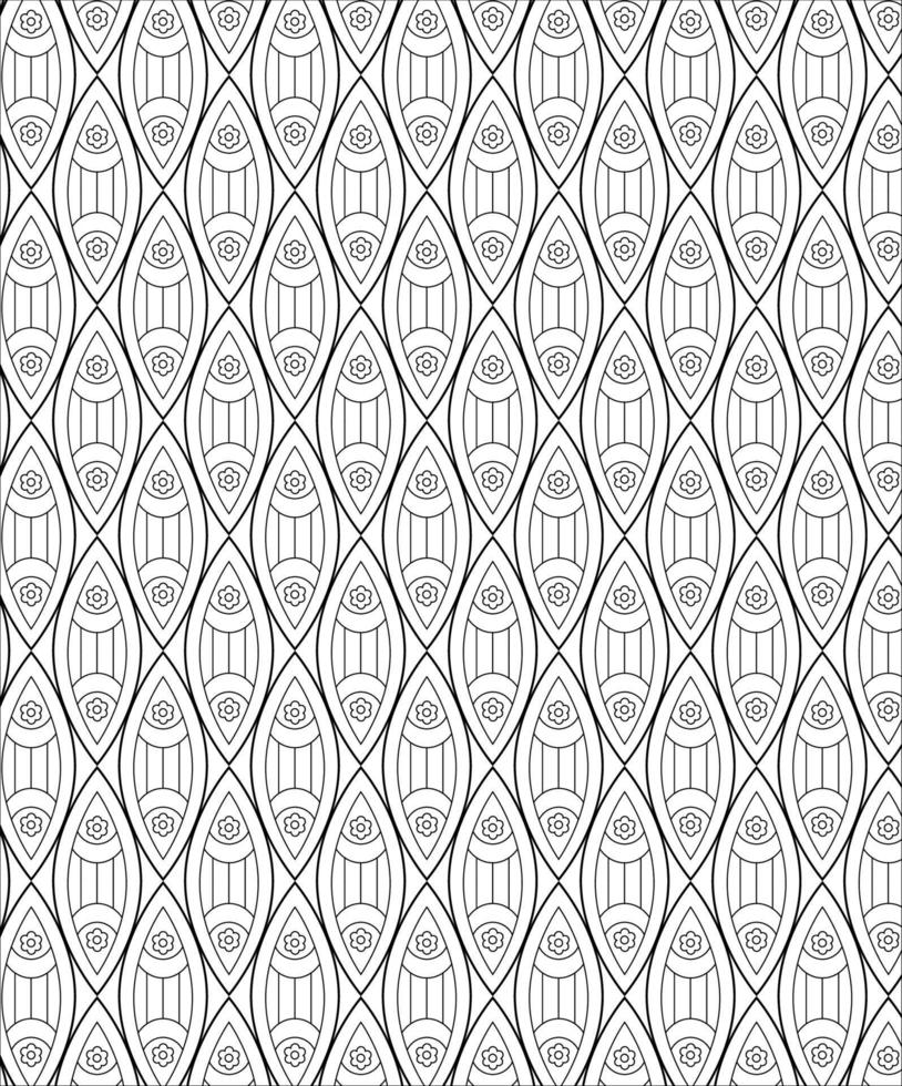 Black and white seamless pattern for coloring book in doodle style. vector