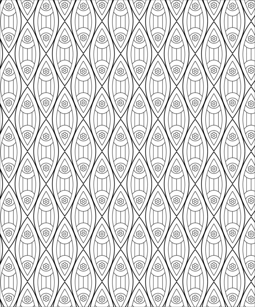 Black and white seamless pattern for coloring book in doodle style. vector