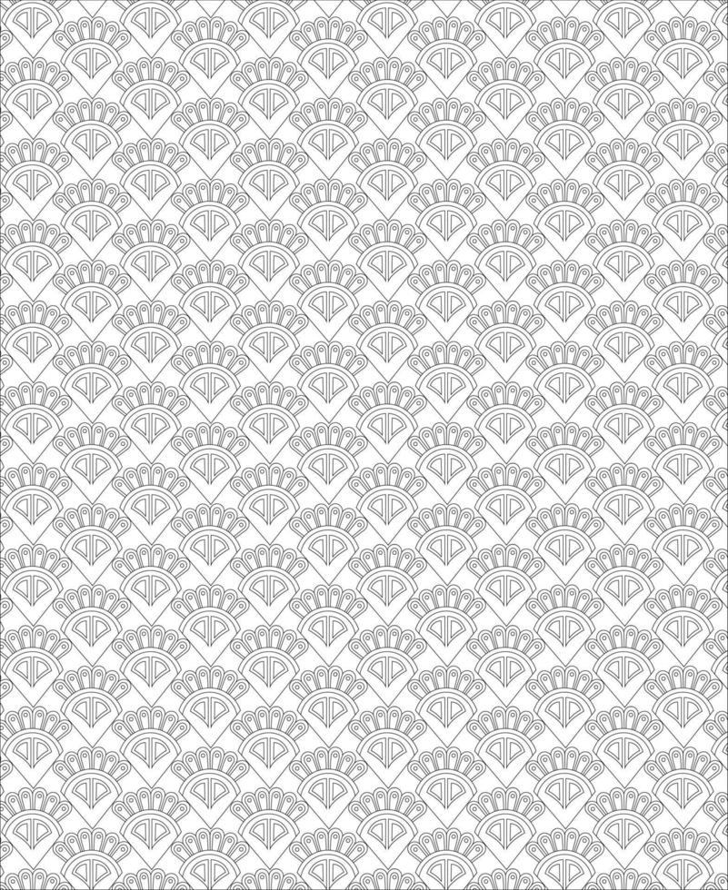 Black and white seamless pattern for coloring book in doodle style. vector