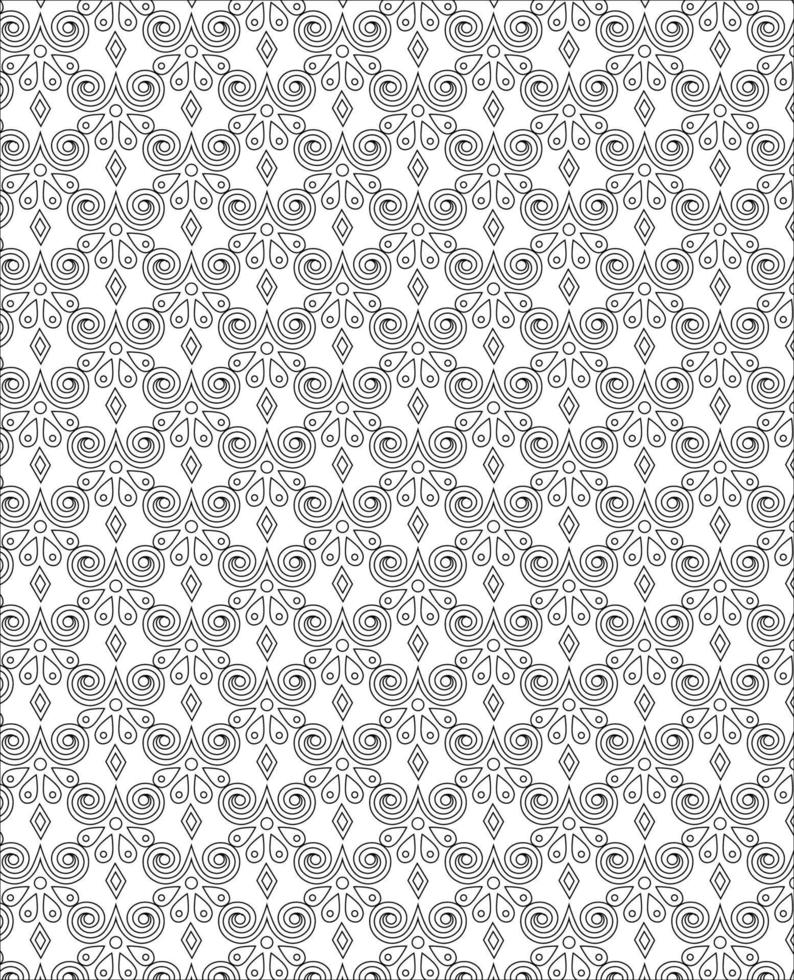 Black and white seamless pattern for coloring book in doodle style. vector