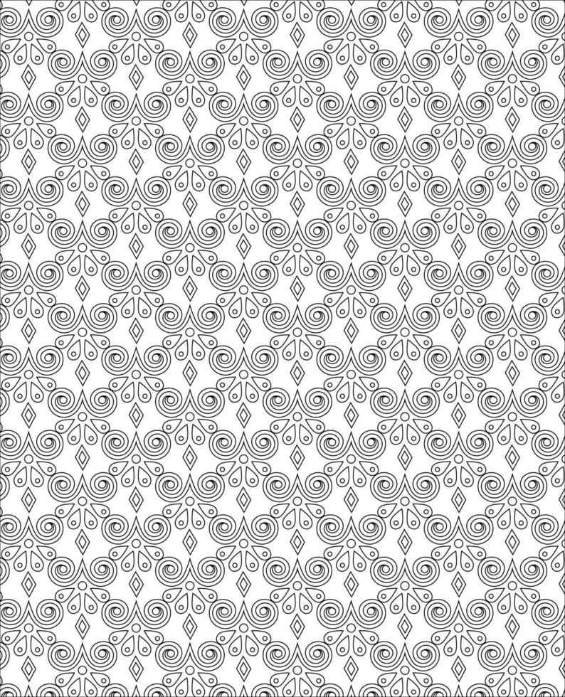 Black and white seamless pattern for coloring book in doodle style. vector