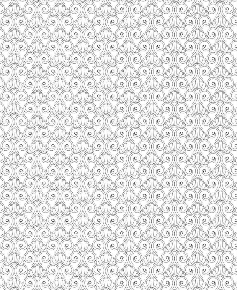 Black and white seamless pattern for coloring book in doodle style. vector
