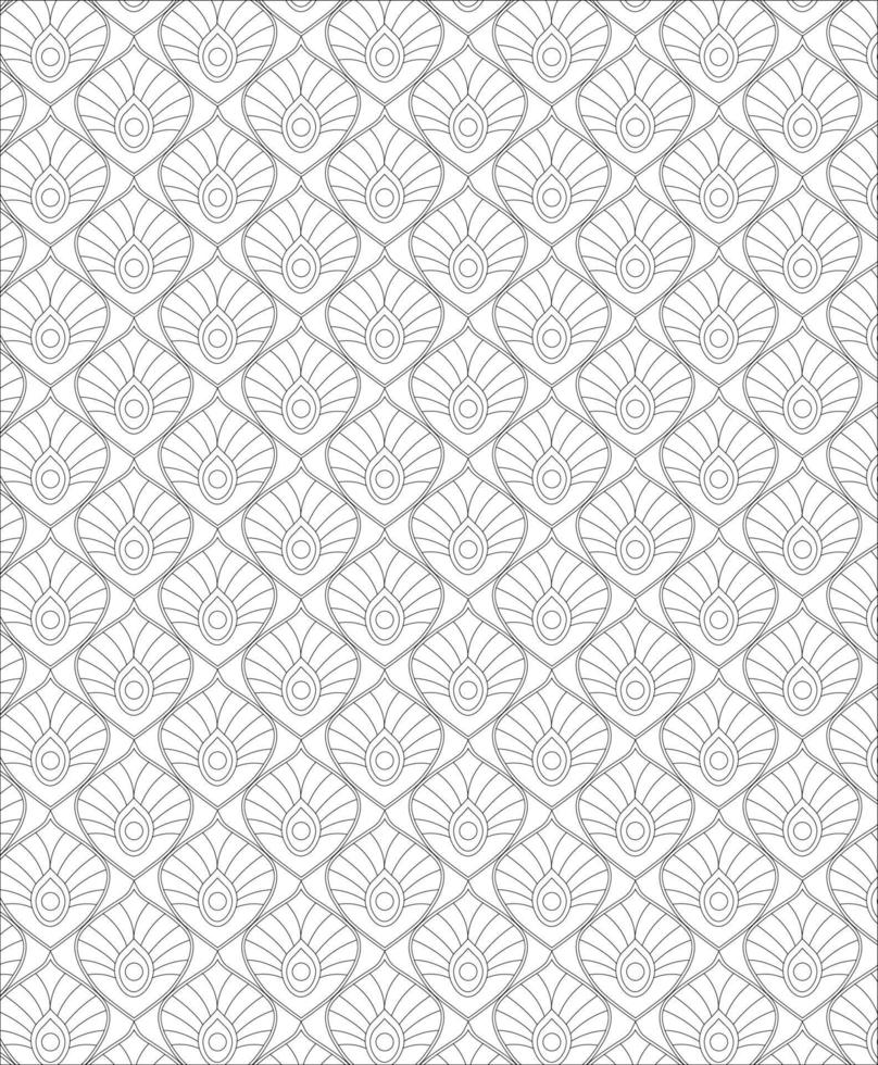 Black and white seamless pattern for coloring book in doodle style. vector