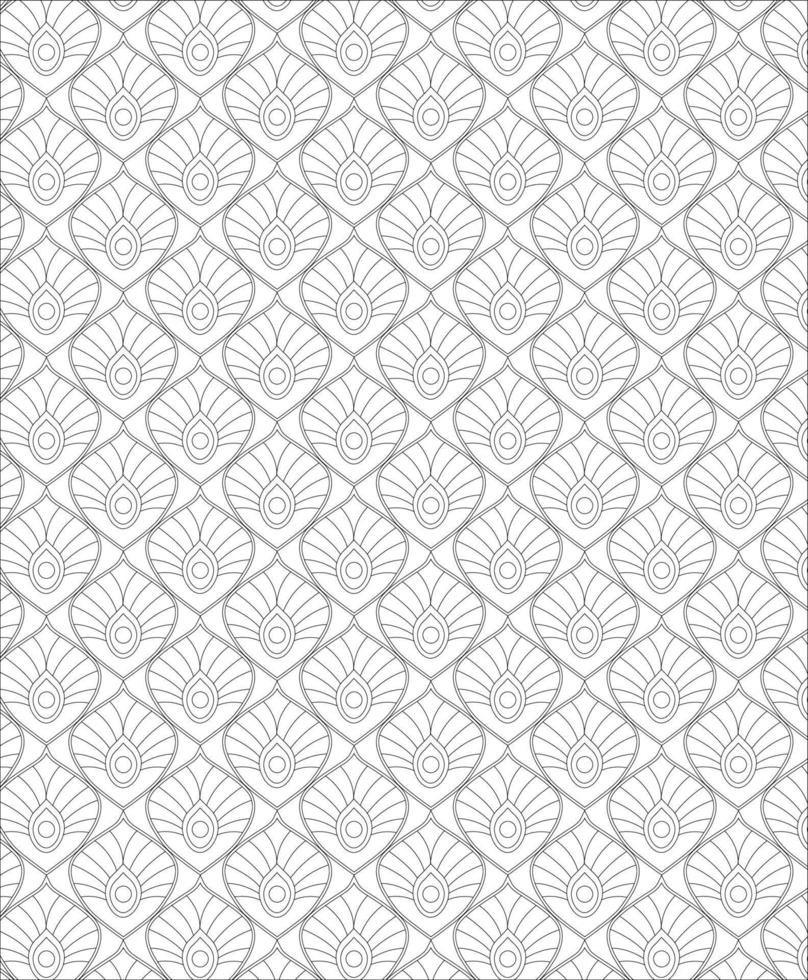 Black and white seamless pattern for coloring book in doodle style. vector