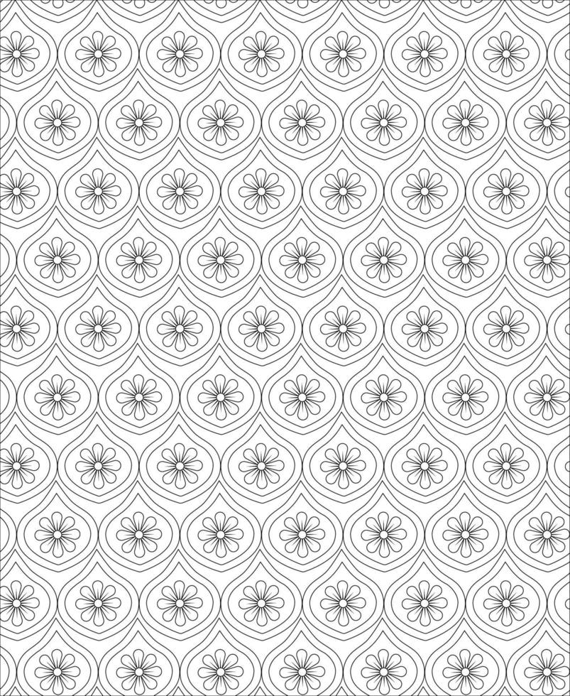Black and white seamless pattern for coloring book in doodle style. vector