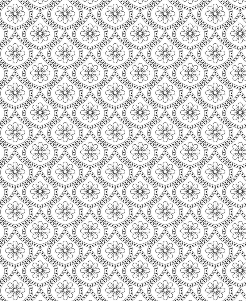 Black and white seamless pattern for coloring book in doodle style. vector