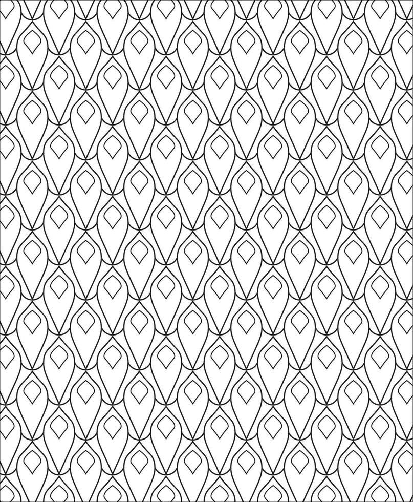 Black and white seamless pattern for coloring book in doodle style. vector