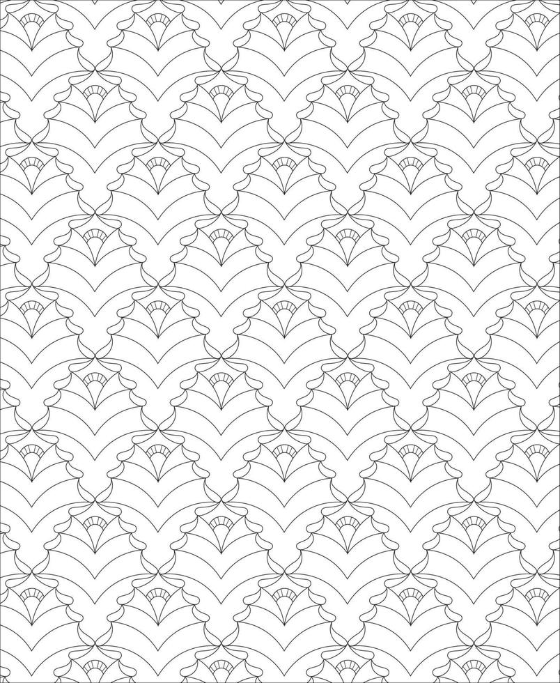 Black and white seamless pattern for coloring book in doodle style. vector