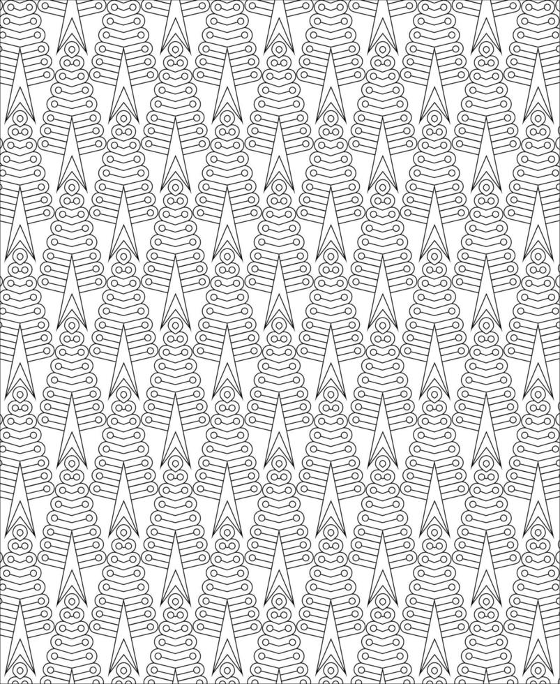 Black and white seamless pattern for coloring book in doodle style. vector
