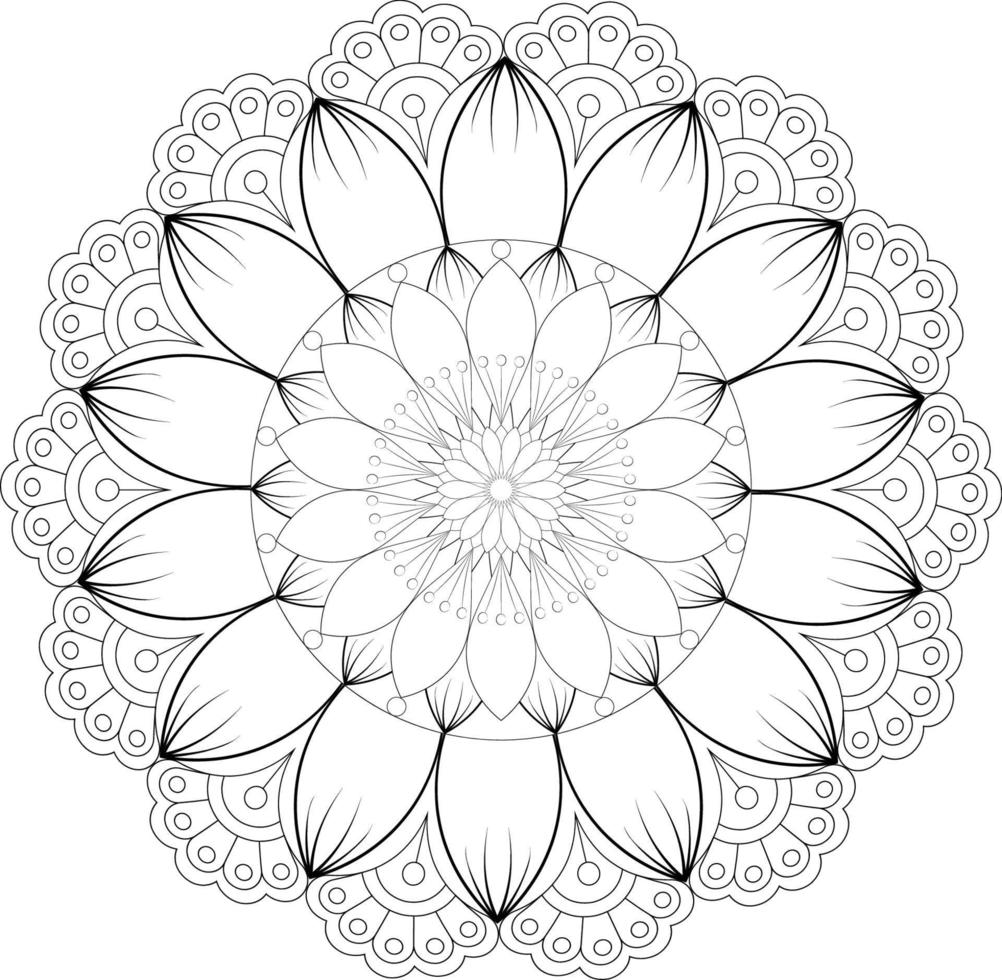 Vector mandala design. Abstract pattern isolated on white background. Illustration for cards, coloring pages.