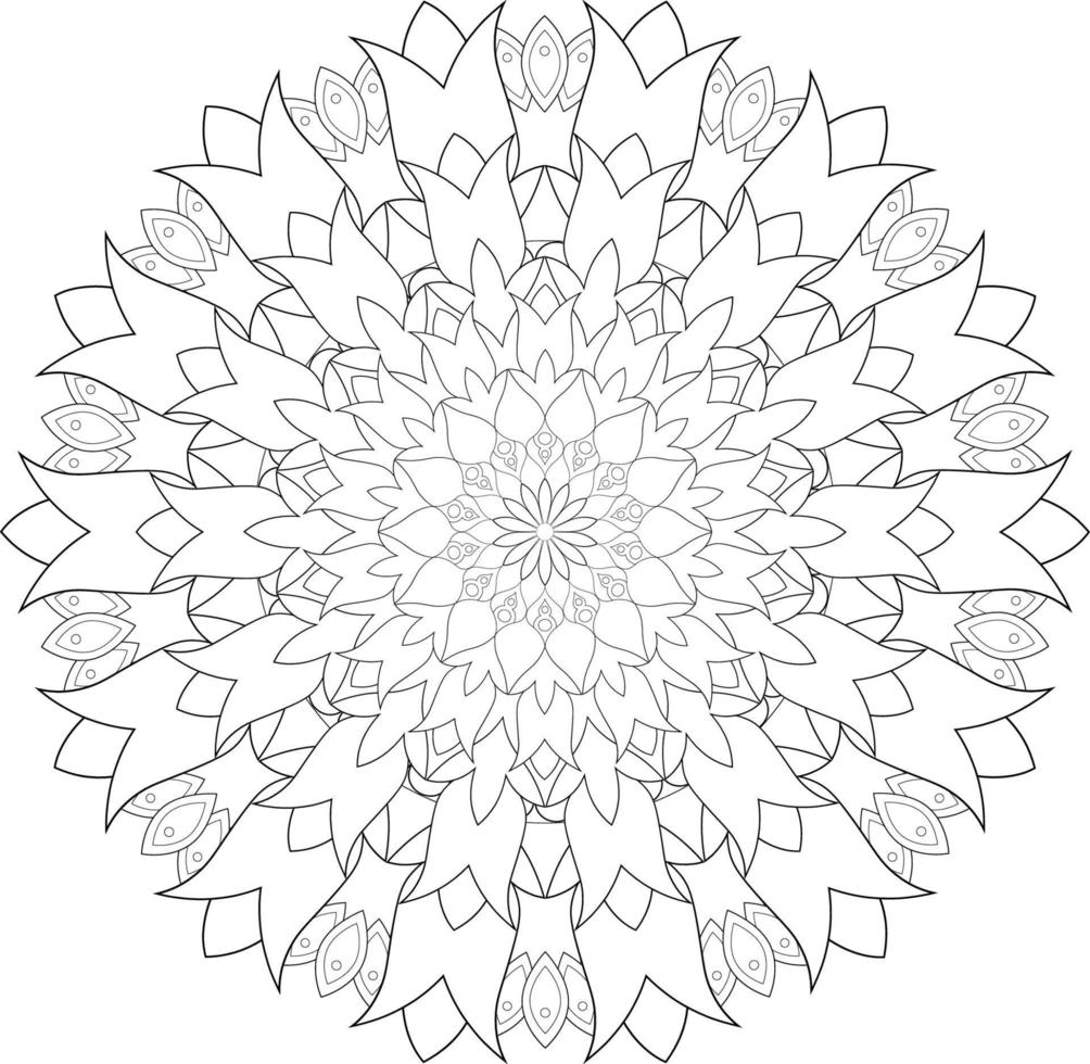 Vector mandala design. Abstract pattern isolated on white background. Illustration for cards, coloring pages.