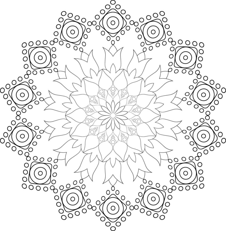 Vector mandala design. Abstract pattern isolated on white background. Illustration for cards, coloring pages.
