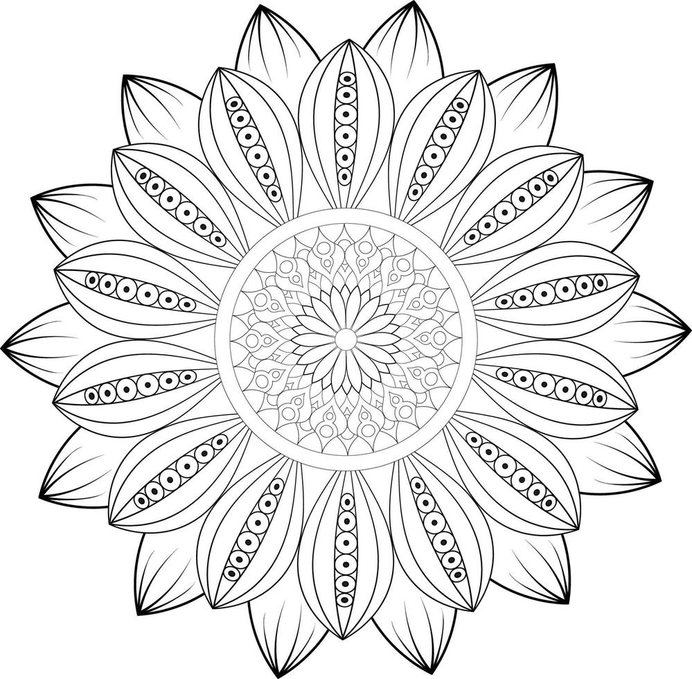 Vector mandala design. Abstract pattern isolated on white background. Illustration for cards, coloring pages.