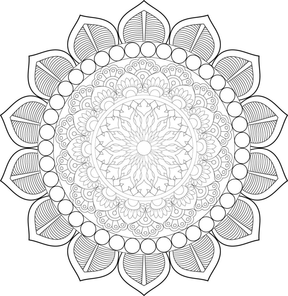 Vector mandala design. Abstract pattern isolated on white background. Illustration for cards, coloring pages.