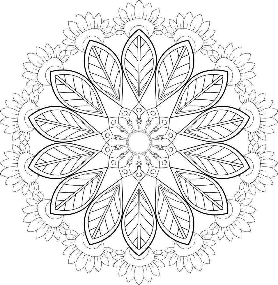 Vector mandala design. Abstract pattern isolated on white background. Illustration for cards, coloring pages.