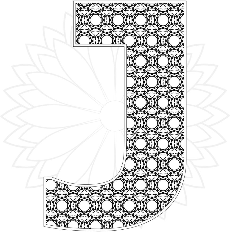 Alphabet coloring page with floral style. ABC coloring page - letter A Free Vector